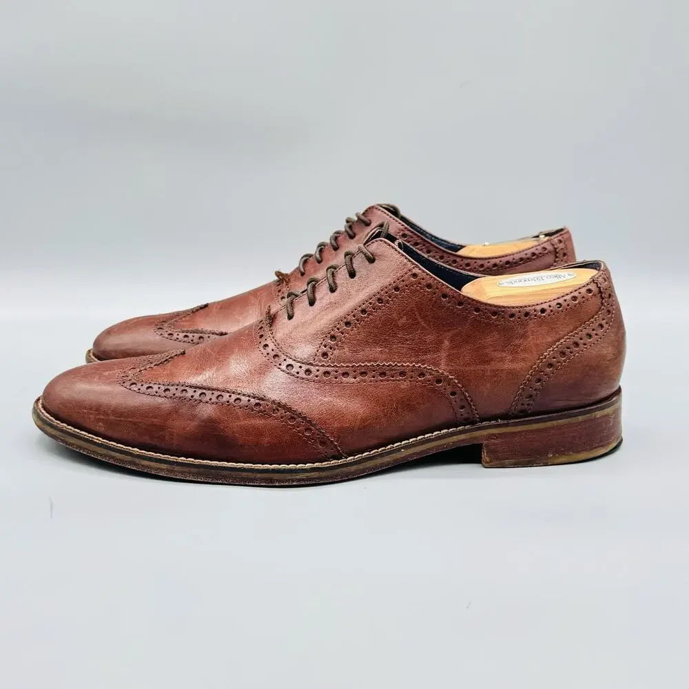 Cole Haan Shoes Mens 12 Brown Leather Vtg Air Wingtip Oxford Dress Brogue Vtg